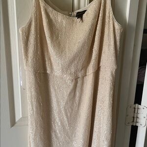 Donna Karan Champagne Sequin Strapless Dress